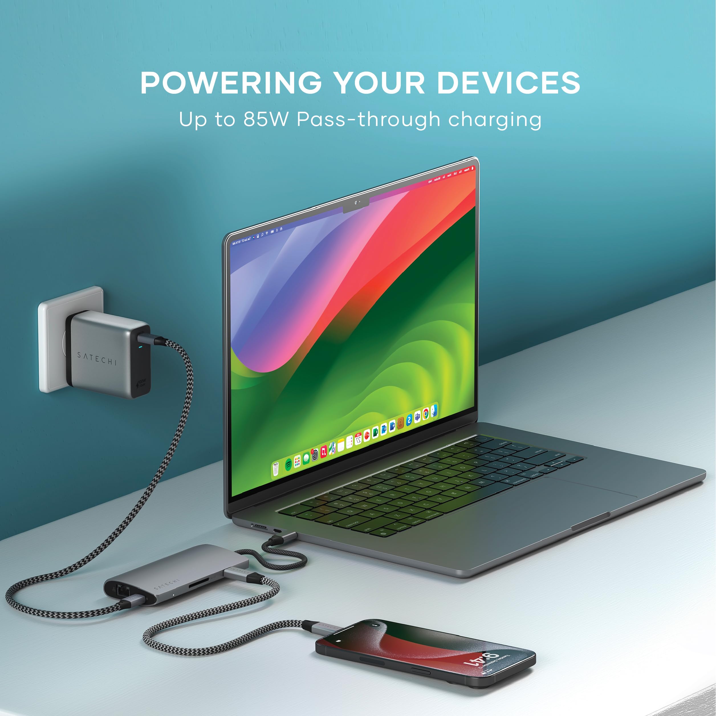 SATECHI 8-in-1 USB-C Hub Multiport Adaptor V3, 8K@60Hz HDMI, 100W